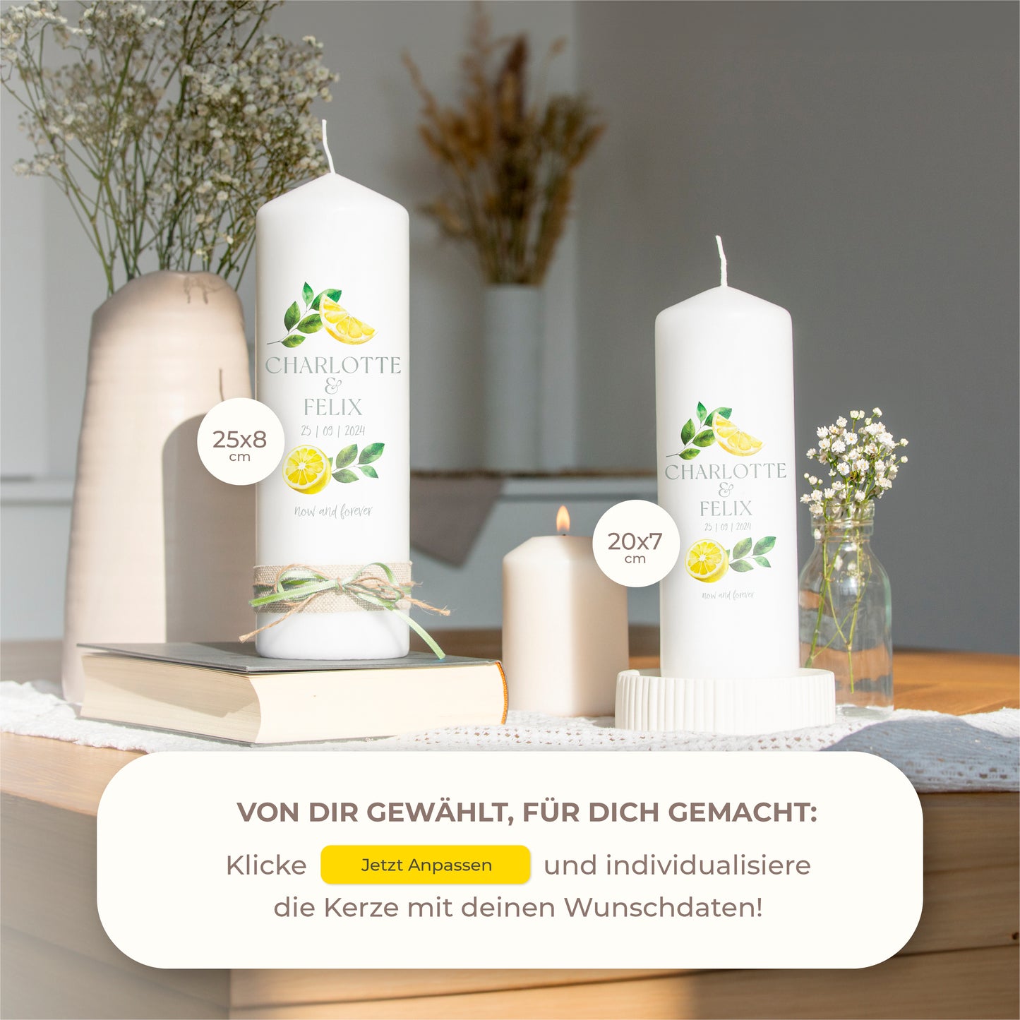 Hochzeitskerze | Zitrone