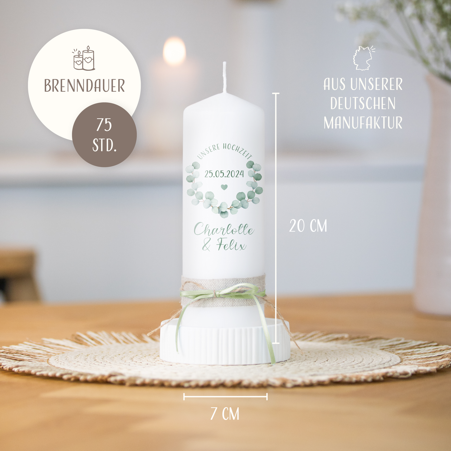 Hochzeitskerze | Eukalyptus