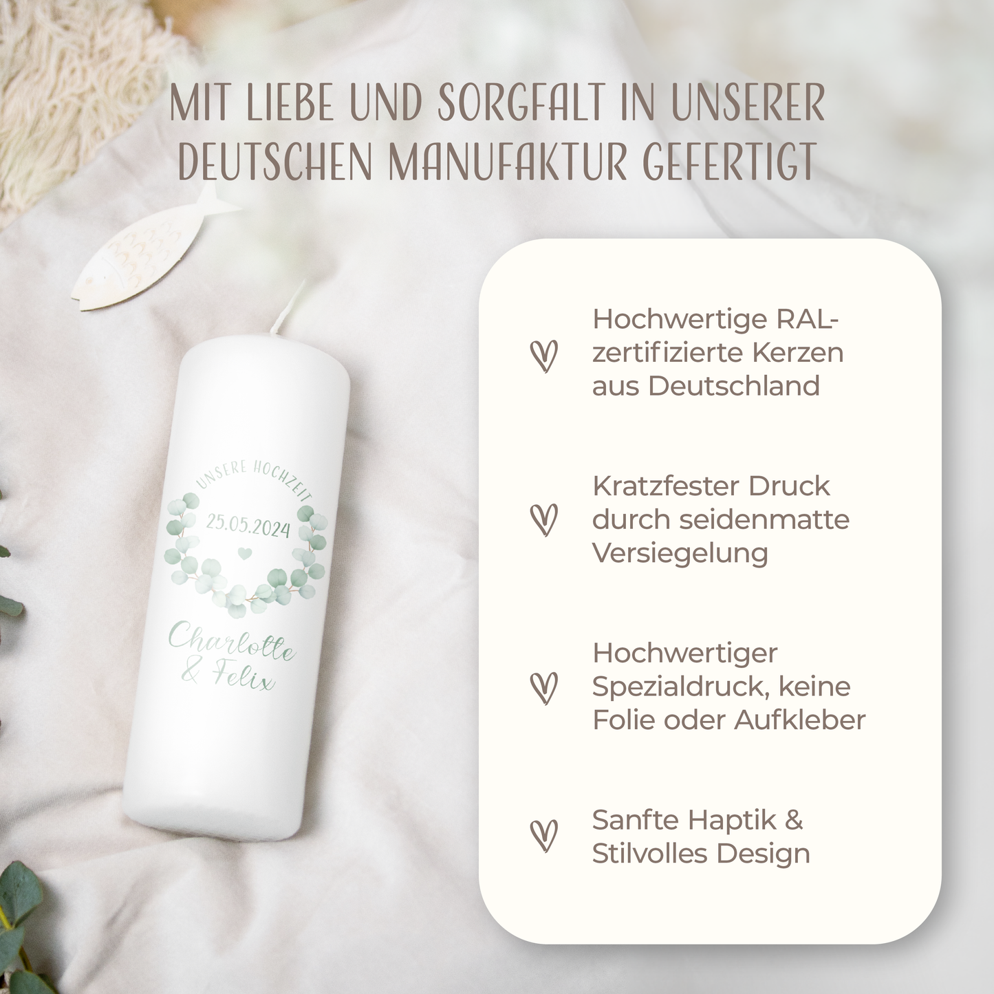 Hochzeitskerze | Eukalyptus