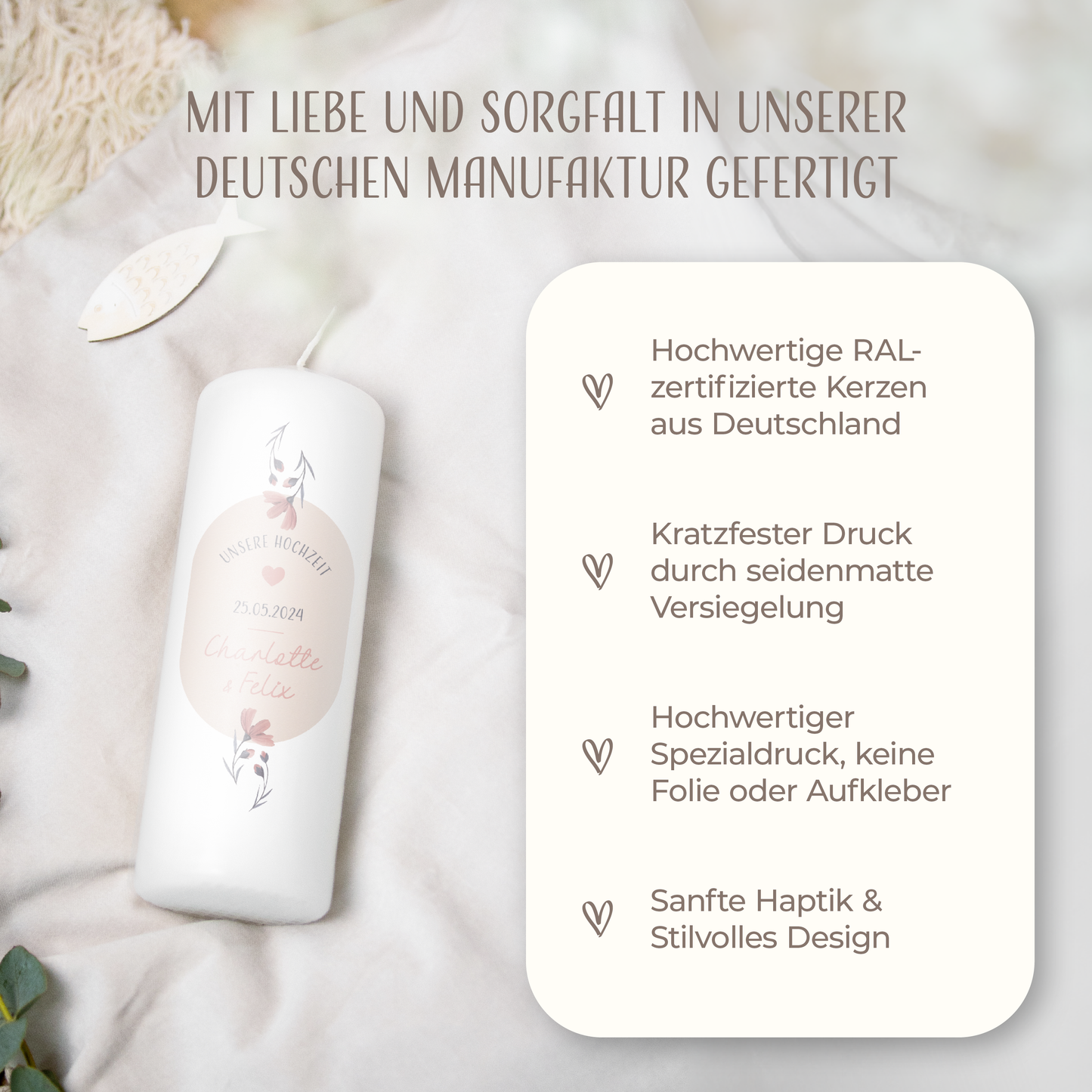 Hochzeitskerze | Rose