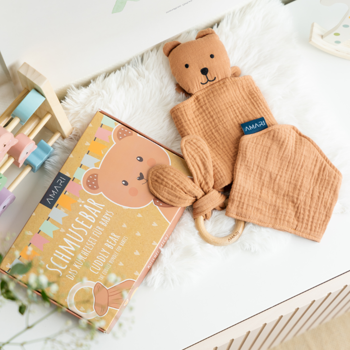 AMARI Schmusebär Set braun für Babies